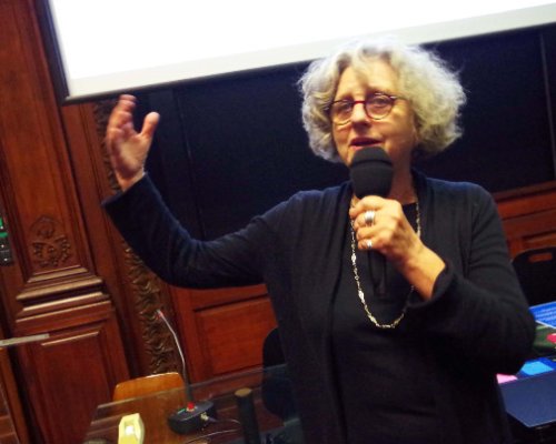 <a href='https://clubdelapressehdf.fr/spip.php?article10864' style="font-size:small;">Marie-Jo Pareja, co-réalisatrice du film documetaire « Oser la grève sous l'occupation », lors de la projection (…)</a>